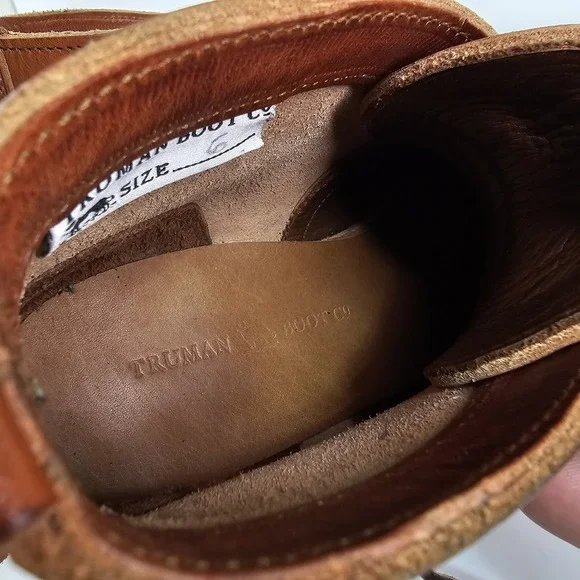 Truman Boot Co Service Work Boots Mens Size 6 USA Chukka Dainite Lug Sole Tan - Picture 15 of 16